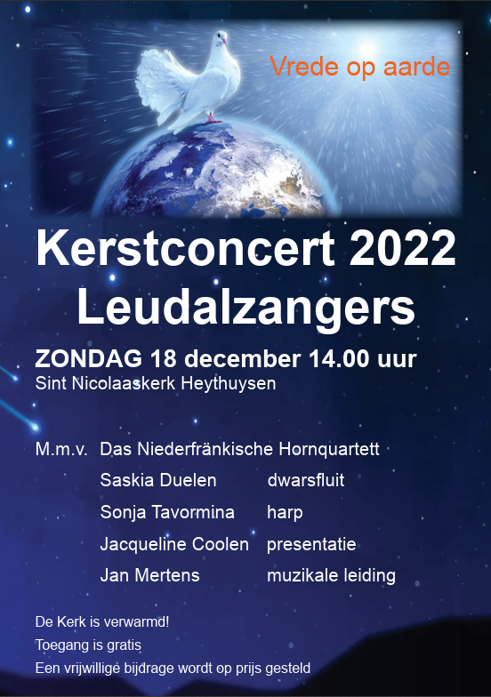 Lied Vrede Op Aarde Kerstconcert “Vrede op Aarde” in Heythuysen | HALLO Online